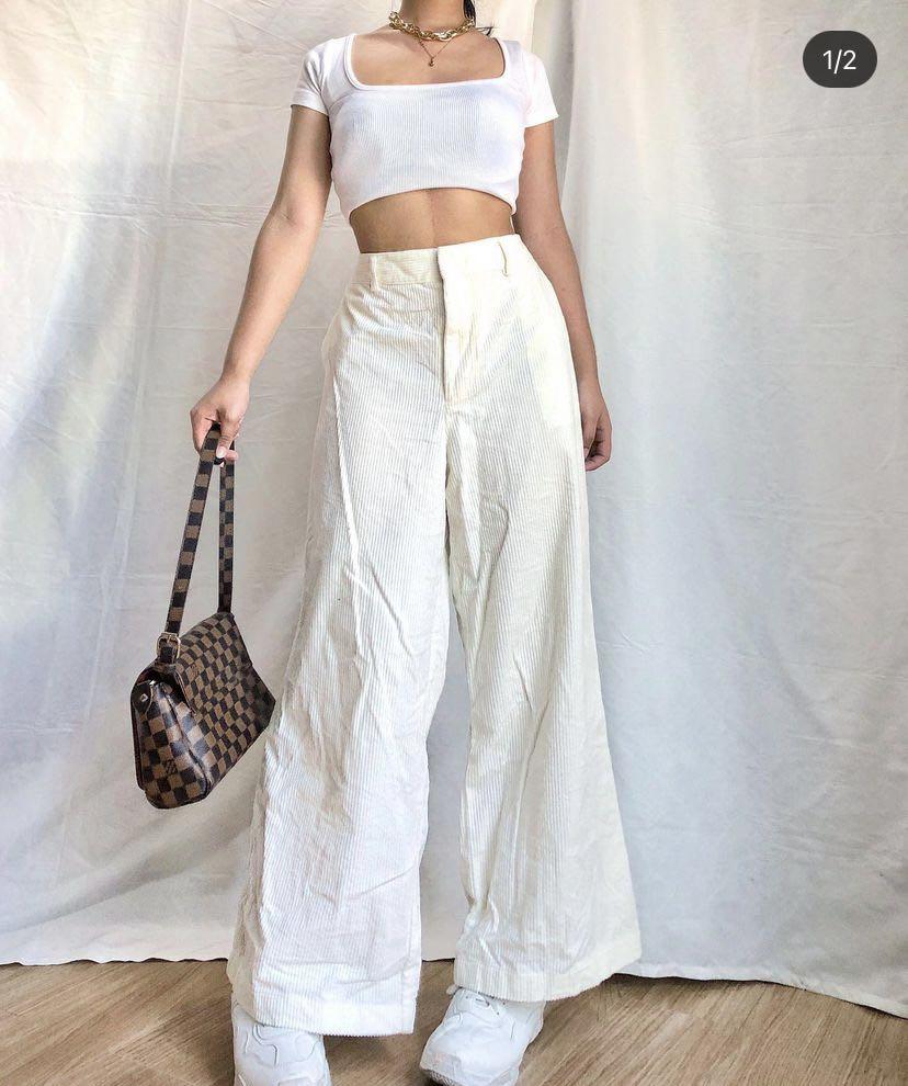 Waist Detail High Waist 90's Wide Leg Jeans