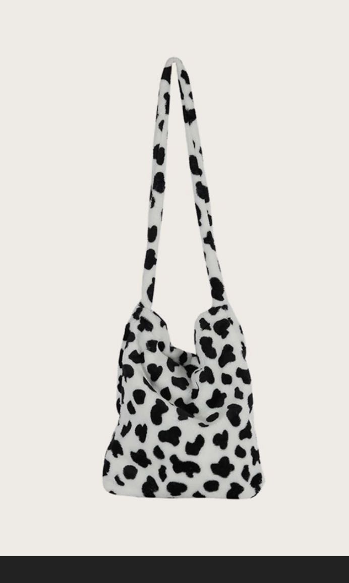 cow print fluffy bag Women s Fashion Bags Wallets Cross body Bags on Carousell