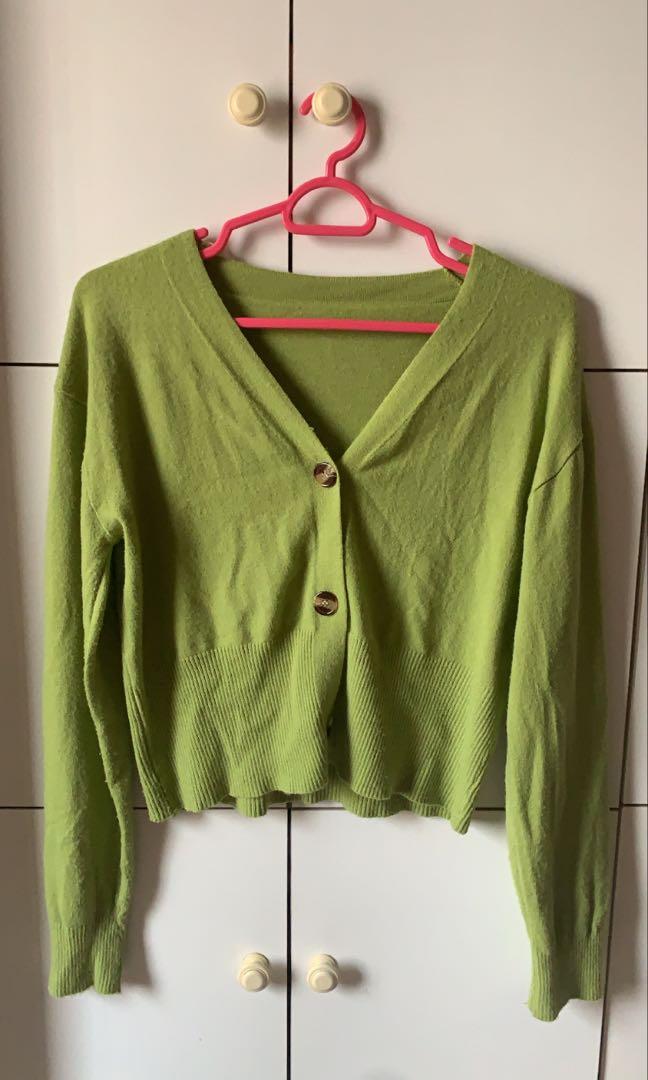 Cropped button up cardigan clearance