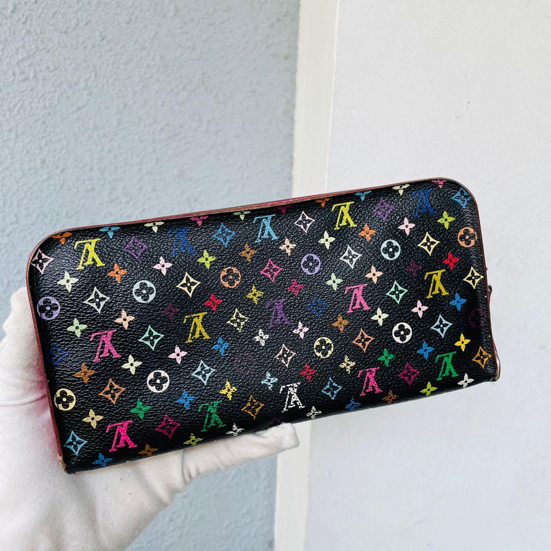 Louis Vuitton Monogram Multicolor Insolite Wallet Black Lime Green