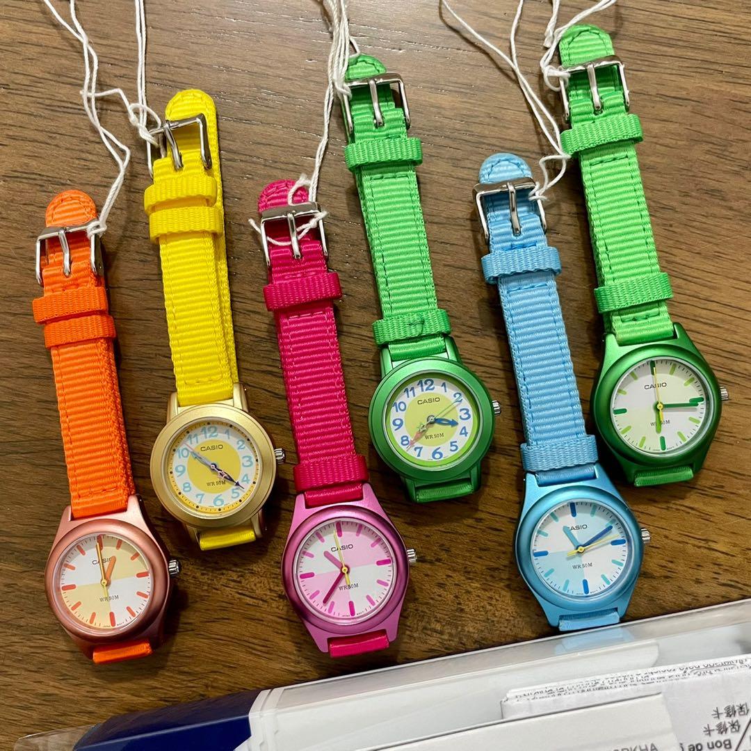 Discontinued Retro Funky Casio Neon Pastel Colours Nylon Analog Watch Rainbow Candy Kids Petite Ladies Friendship Sets Gifts Uncommon LTR 16B Pop