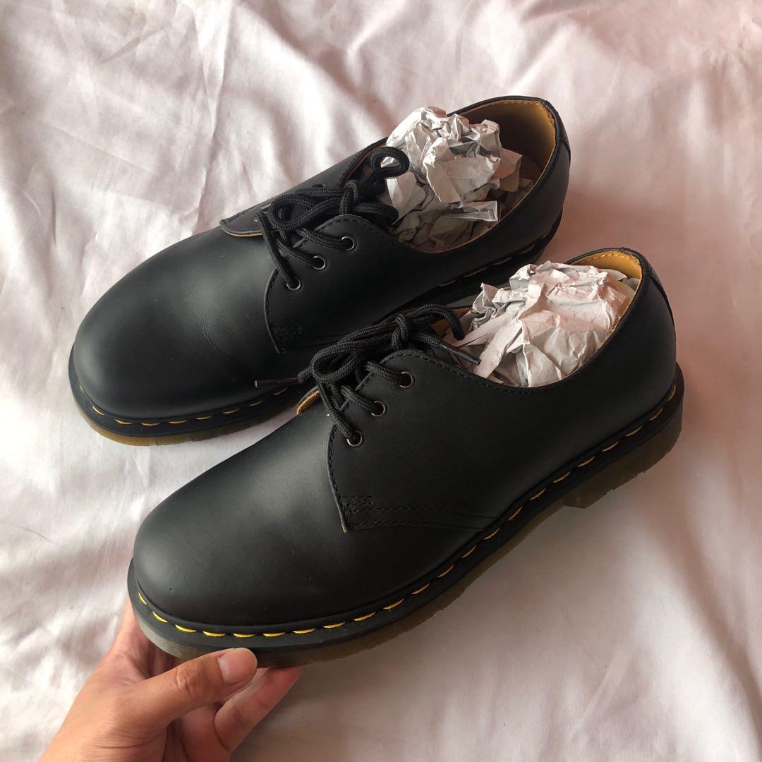 Dr. Martens 1461 Black Nappa, Fesyen Pria, Sepatu , Sepatu Boot di ...