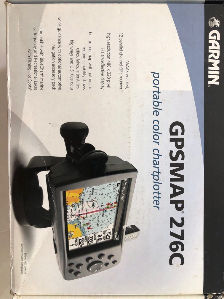 Garmin marine gps portable chartplotter map with blue chart, Everything