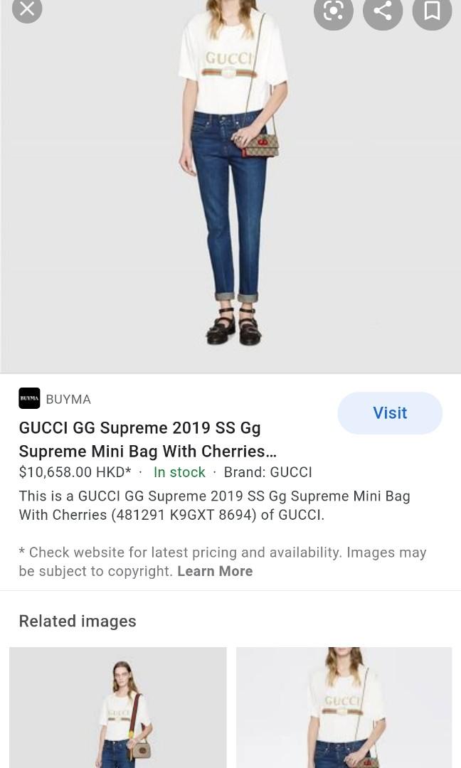 GUCCI SUPREME MINI BAG WITH CHERRIES Luxury Bags Wallets on