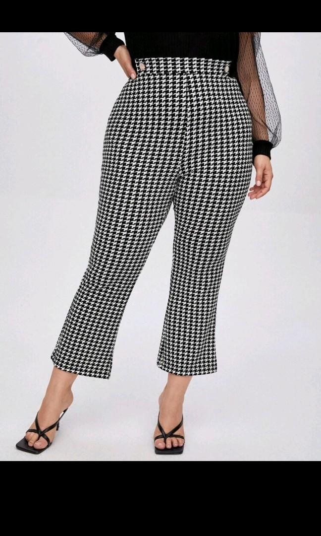 Houndstooth pattern pants clearance