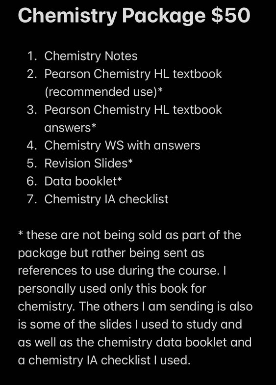 Materials for IB Chemistry HL to get a 7, Hobbies & Toys, Books