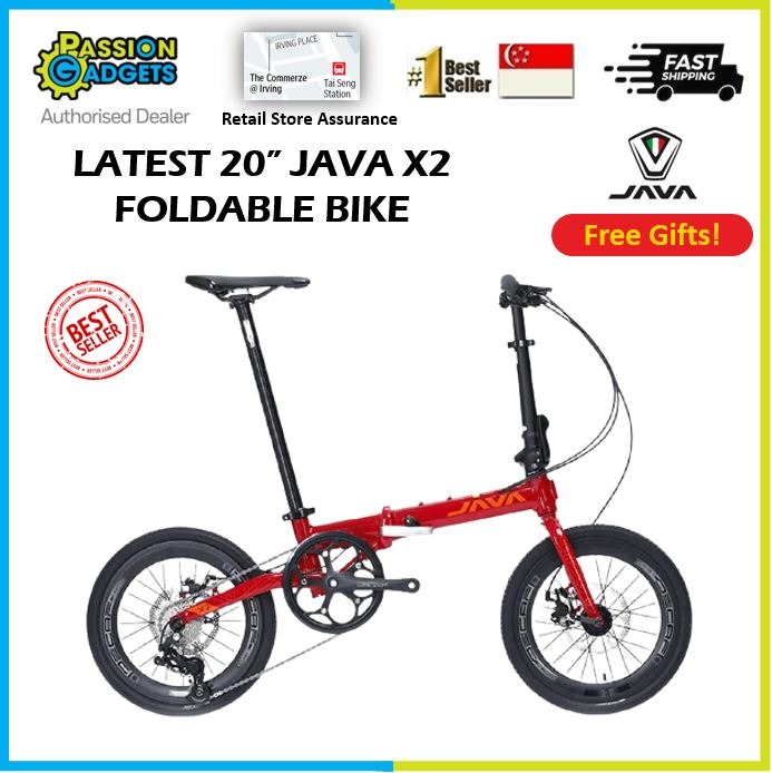 Latest Java X2 Red 20Inch 9 Speed Lightweight 10KG Foldable Bicycle 20 inch javax2