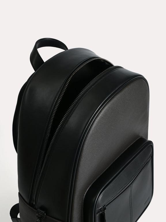 Mens black leather laptop hotsell backpack