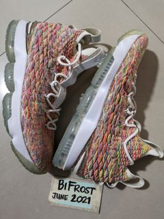lebron 15 multicolor white