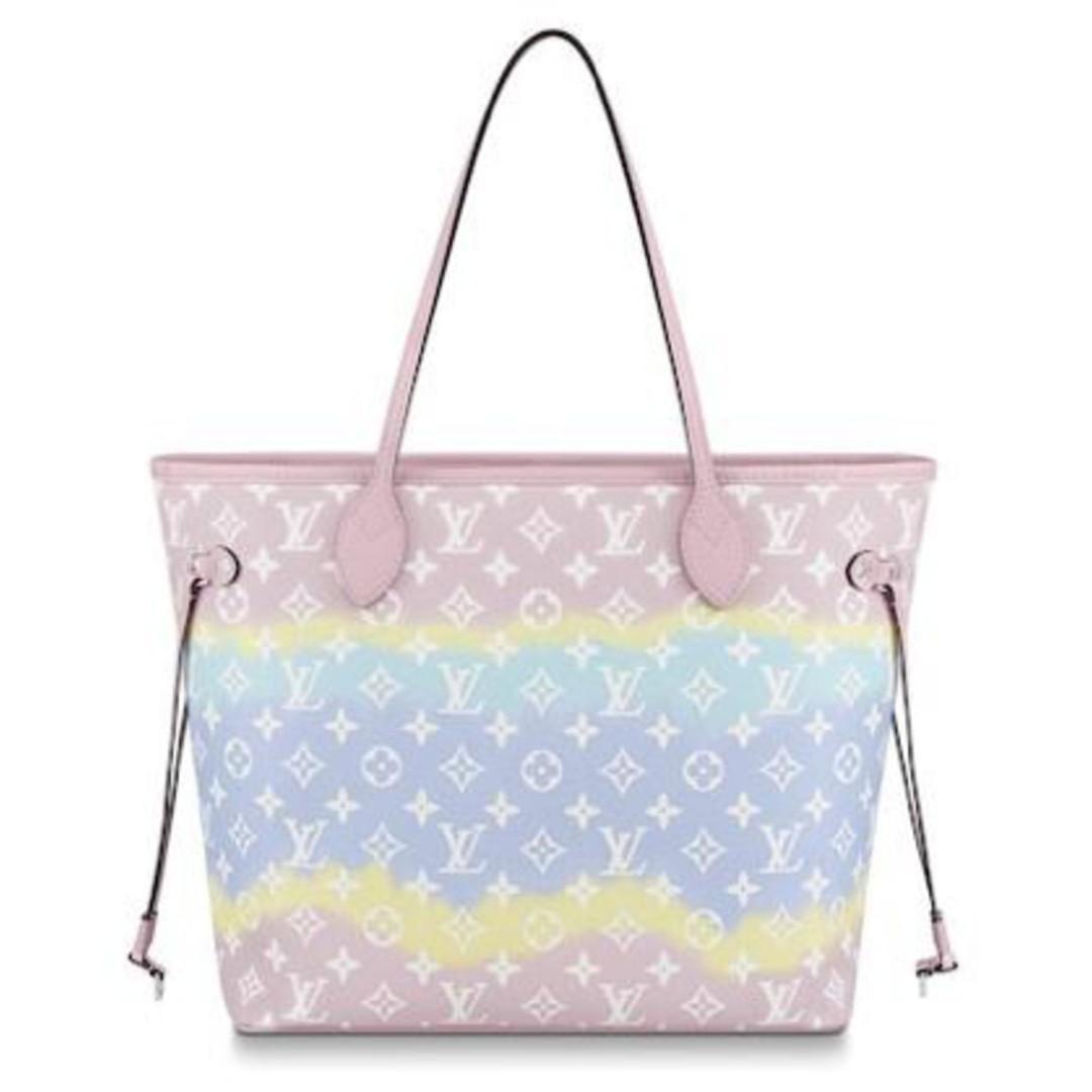 Louis+Vuitton+Neverfull+Tote+MM+Pastel+Pink+Escale+Monogram+Giant+