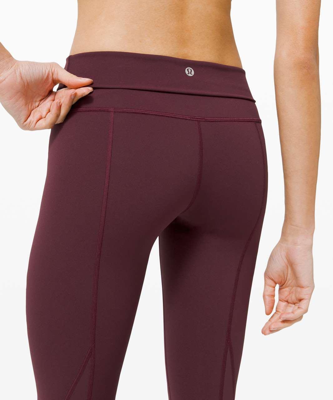 Lululemon WUNDER UNDER CROP HIGH-RISE *ROLL DOWN SCALLOP FULL-ON LUXTREME  23 Cassis, Women's Fashion, Activewear on Carousell