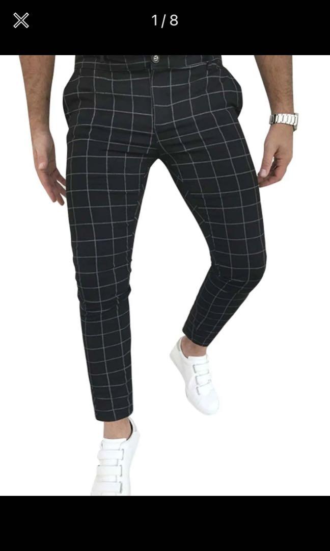 Grid print pants Clearance