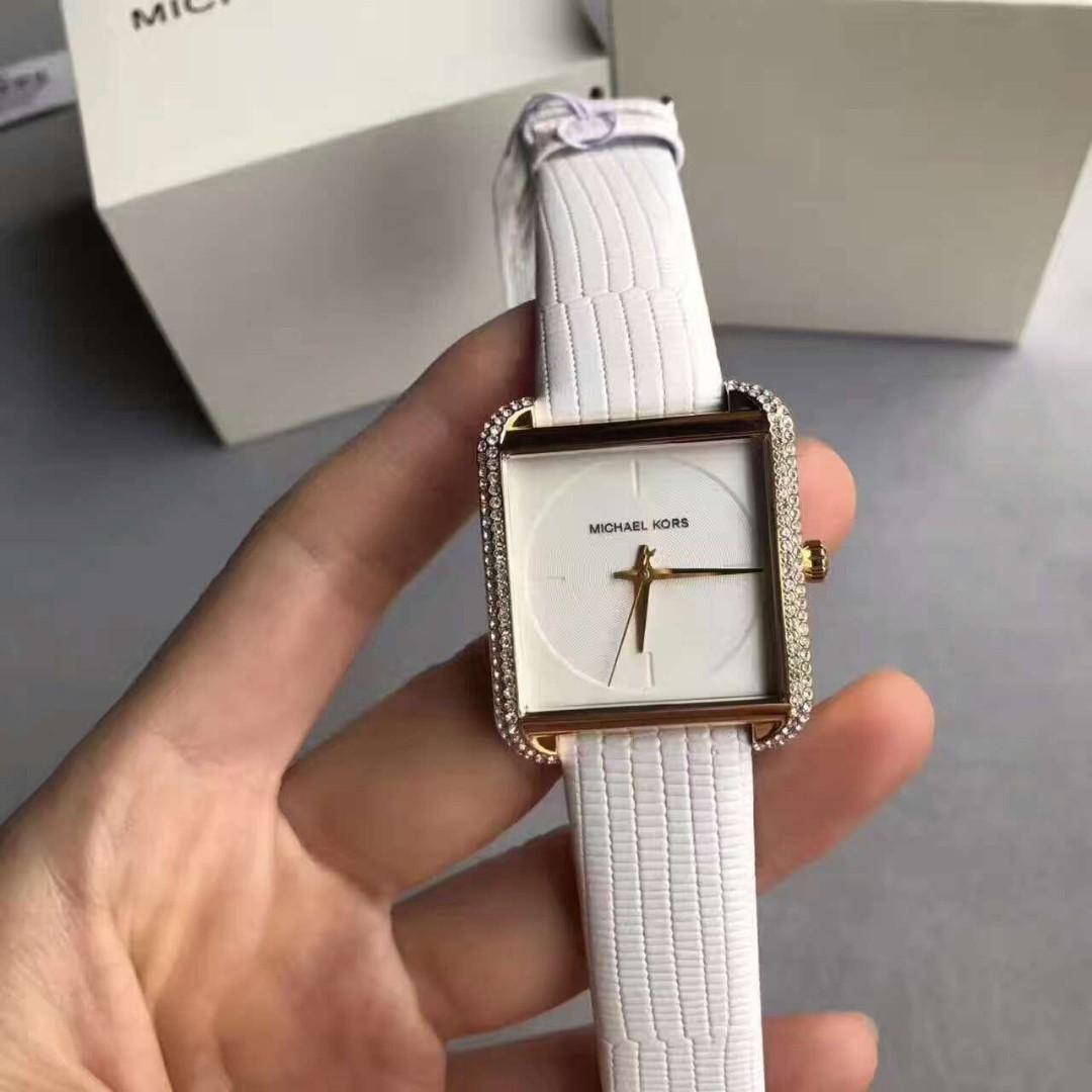 Michael kors white best sale watch with crystals