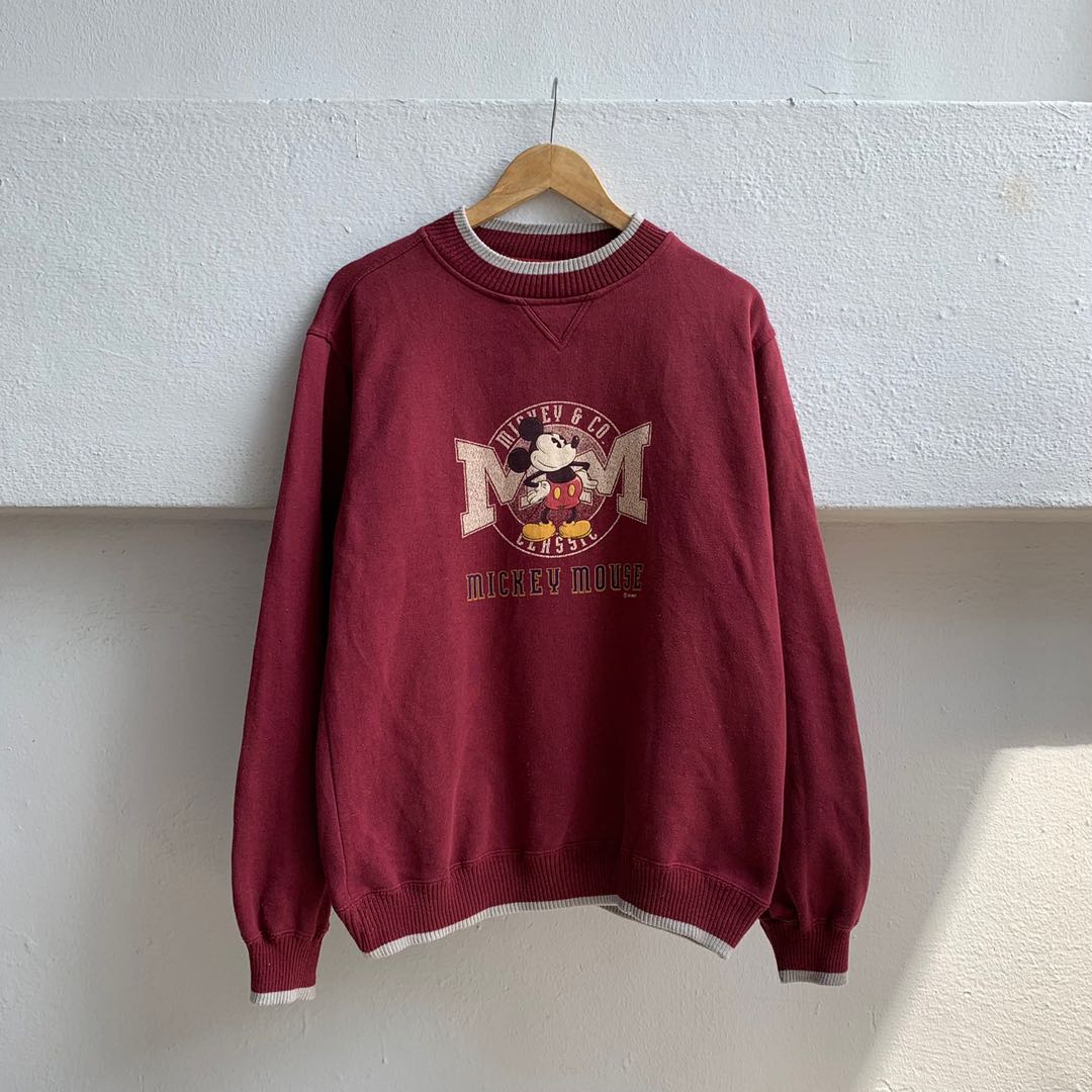Mickey And Co Classic Maroon Sweatshirt Men S Fashion Tops Sets Hoodies On Carousell