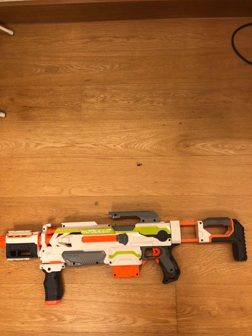 nerf modulus+ attachments （分類：動作及對戰玩具）位於 Hong Kong。 由 spicyicicle 提交（商品編號 1091864701，圖片 2）。簡介： nerf modulus 90% new still functional 正常運作 include 6 dart clip/magazine include attachments 包配件 no box no bullets 唔包子彈。
