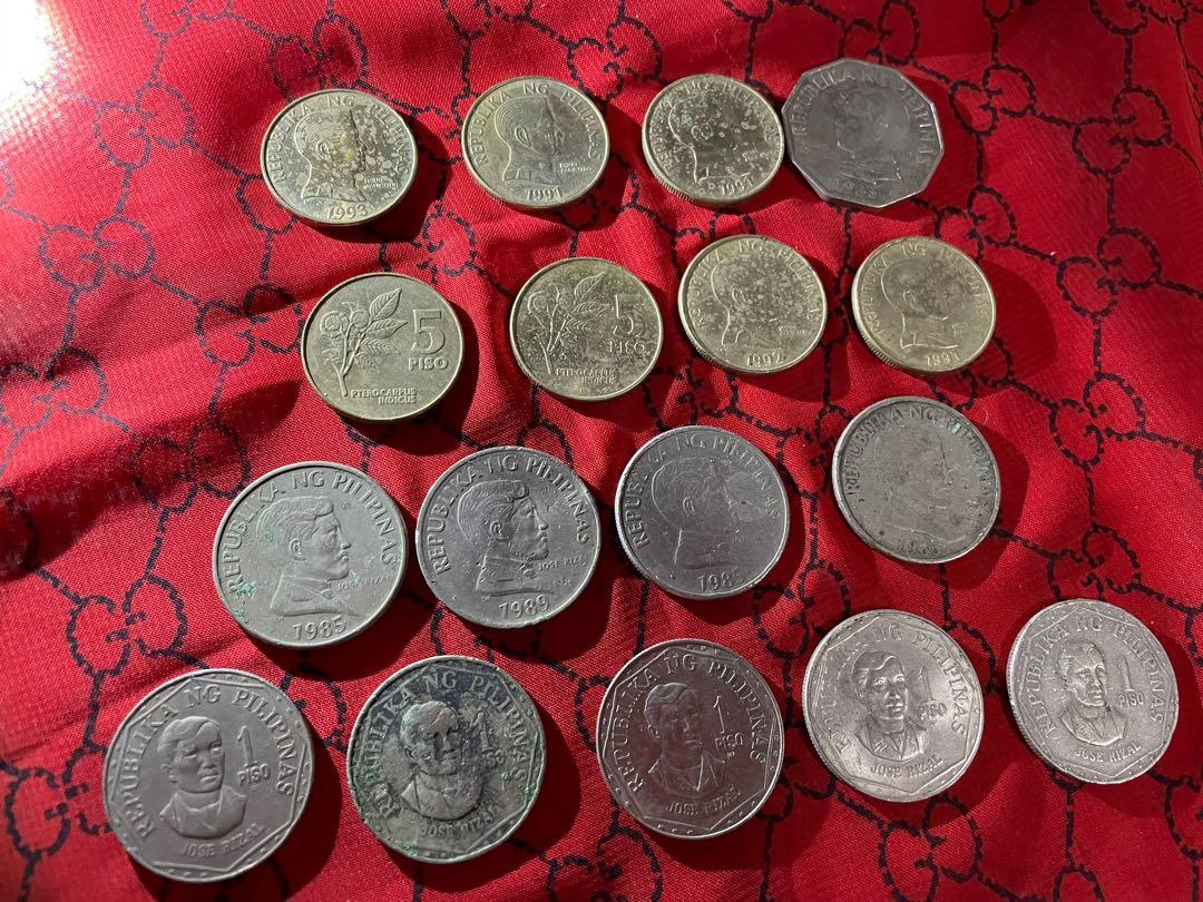 Old Philippine Peso Coins Assorted (Category: Currency) located in Caloocan City. Submitted by exolxer (Listing ID 1093418944, Image 2). Description: 1983 Decagon 2 Peso - 1 Pc 1993 Five Peso - 1 Pc 1992 Five Peso - 3 Pcs 1991 Five Peso - 3 Pcs 1989 Five Peso - 1 Pc 1985 One Peso - 3 Pcs 1982 One Peso - 2 Pcs 1981 One Peso - 2 Pcs.