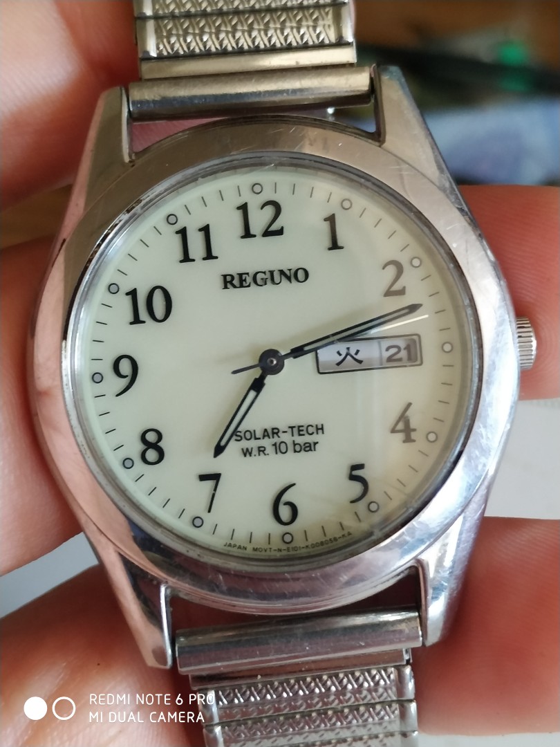 Original Reguno japan solar powered watch Men s Fashion Watches
