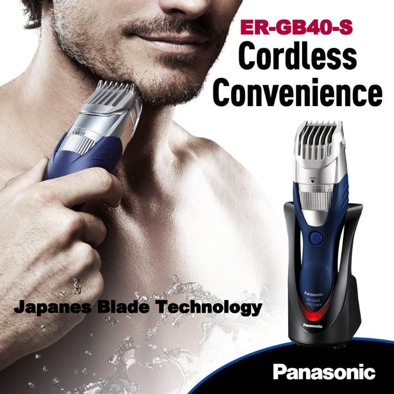 Panasonic ERGB40S Cordless Mustache and Beard Trimmer Wet/Dry WITH 6