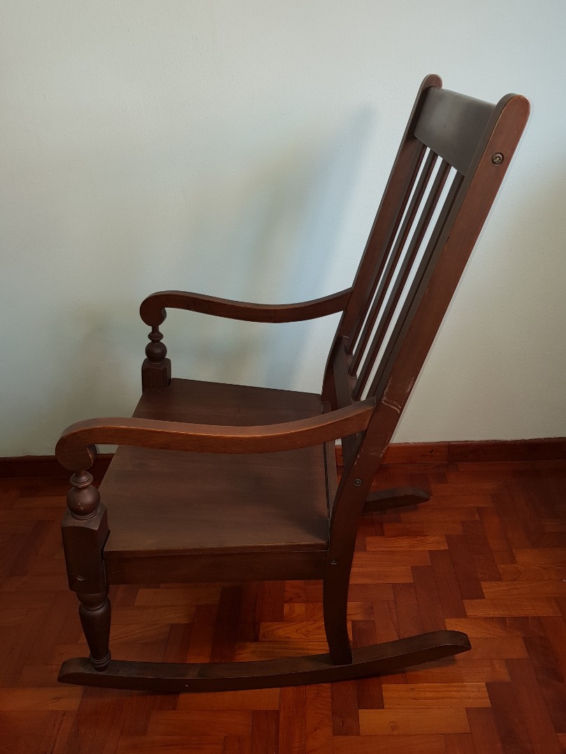 Picket & Rail solid wood rocking chair, Furniture & Home Living ...