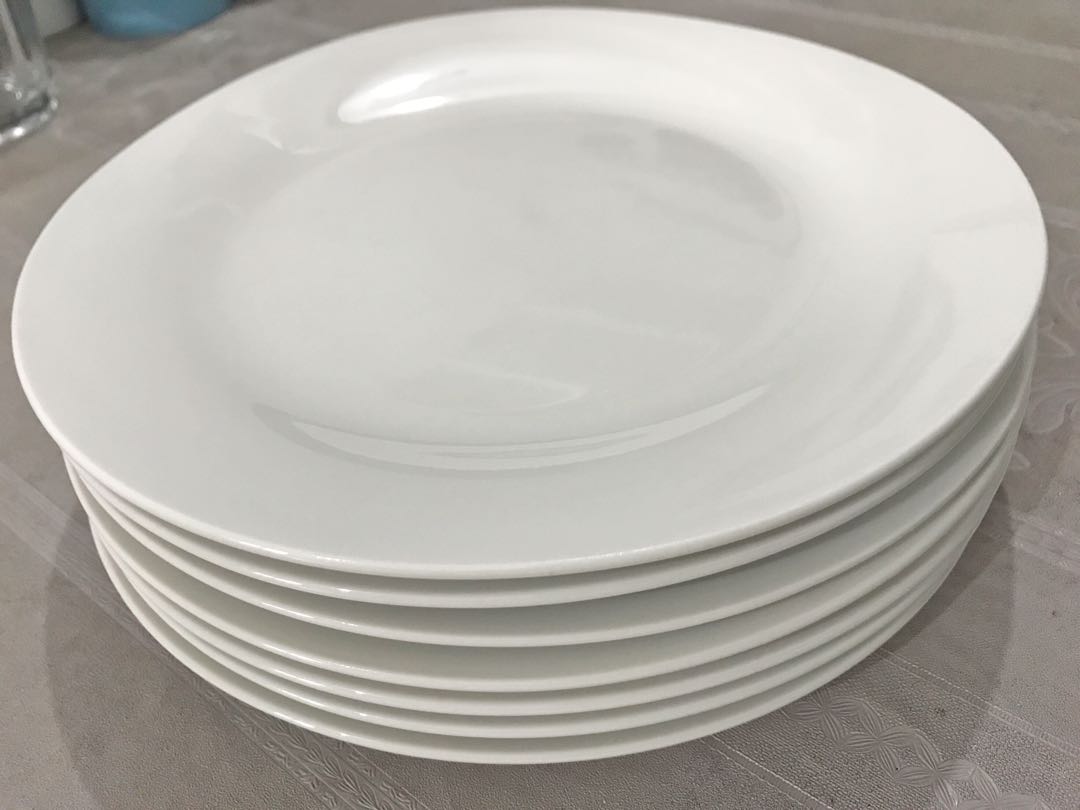 Plain white sales plates