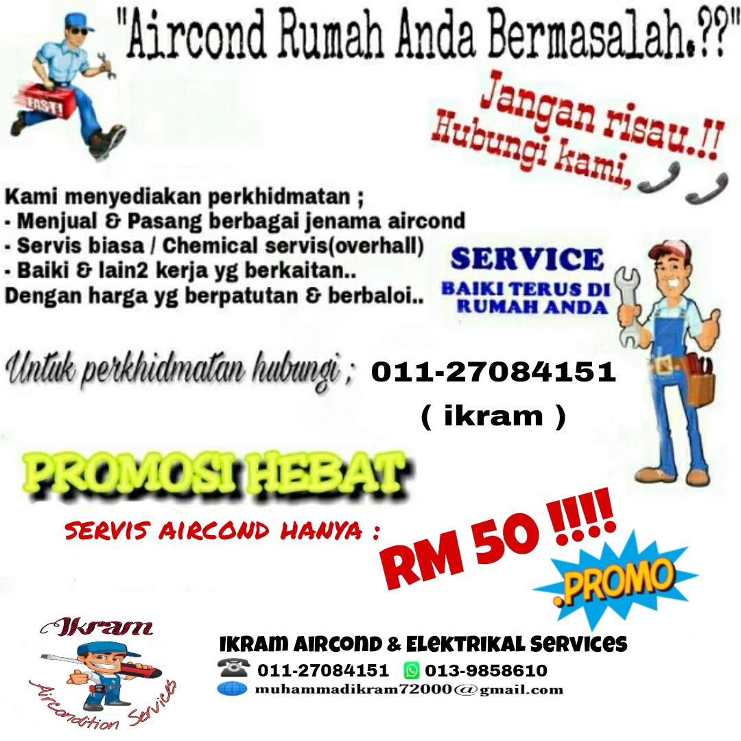 Promosi Servis Rm50 Services Home Services Aircon Services On Carousell