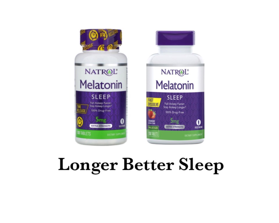 Natrol Now Melatonin 5mg 3mg [Deeper Better Sleep] Jet Lag, Health