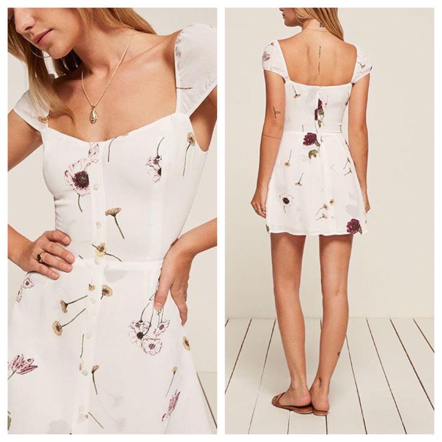 Reformation Sunset Dress in Gardenia RARE PRINT