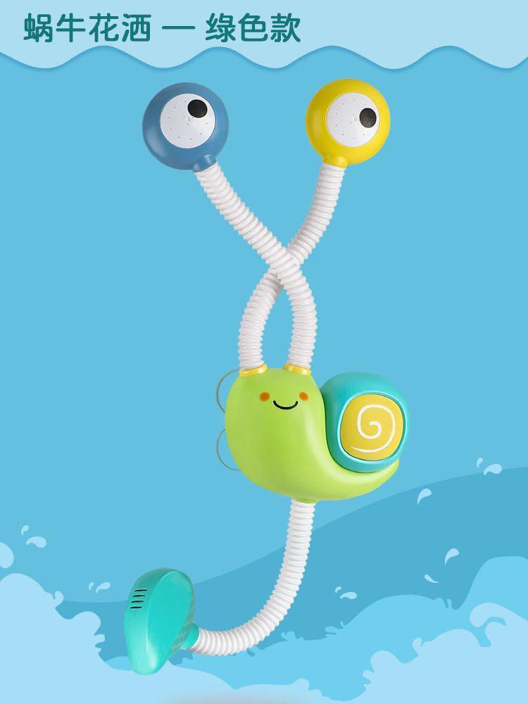 Snail Shower Bath Toy (Category: Bathtub & Bath Accessories) located in Quezon City. Submitted by tanyachoa (Listing ID 1093254671, Image 2). Description: 🎈Needs 3 pcs AA battery 🎈Colors: Green/Purple.