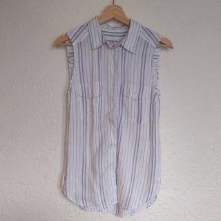 Striped sleeveless shirt top