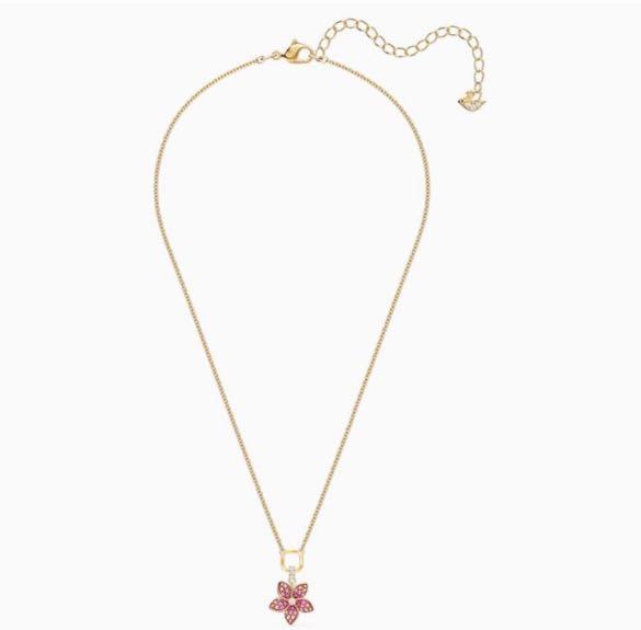 Swarovski Pink Flower Necklace Women s Fashion Jewelry