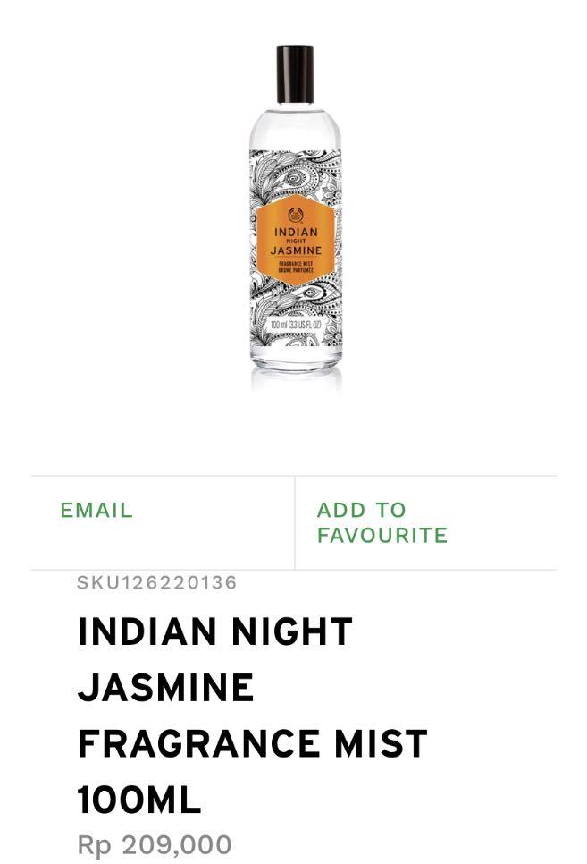 BODY SHOP Indian Night Jasmine Mist ORIGINAL, Kesehatan
