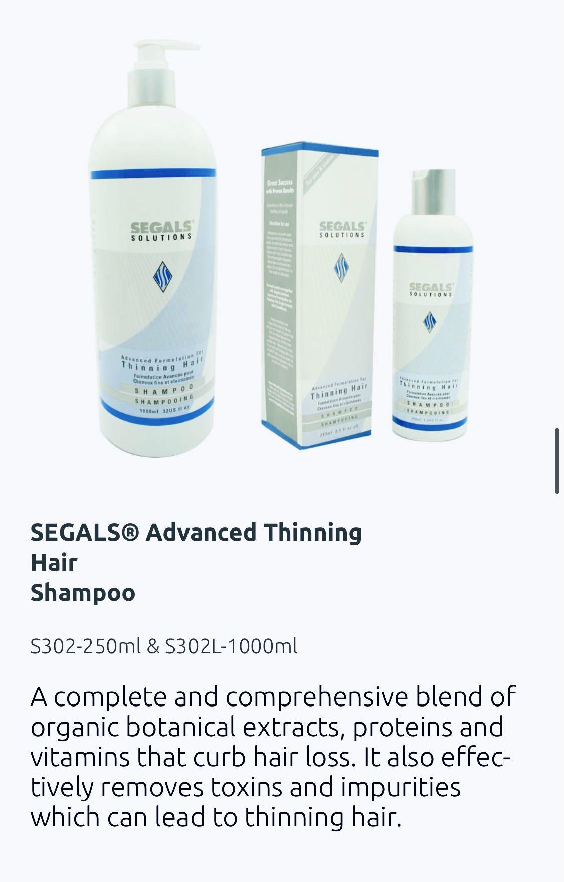 Advanced Thinning Hair Solutions (Full Set) - SEGALS SOLUTIONS, Beauty &  Personal Care, Hair on Carousell