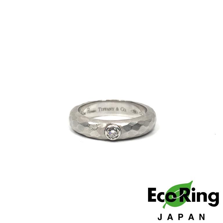 Tiffany Co 蒂芙尼公司paloma Picasso Hammered Finish Solitaire Ring In Pt950 Platinum With Diamond 鑽石鉑戒指100 真品 名牌 飾物及配件on Carousell