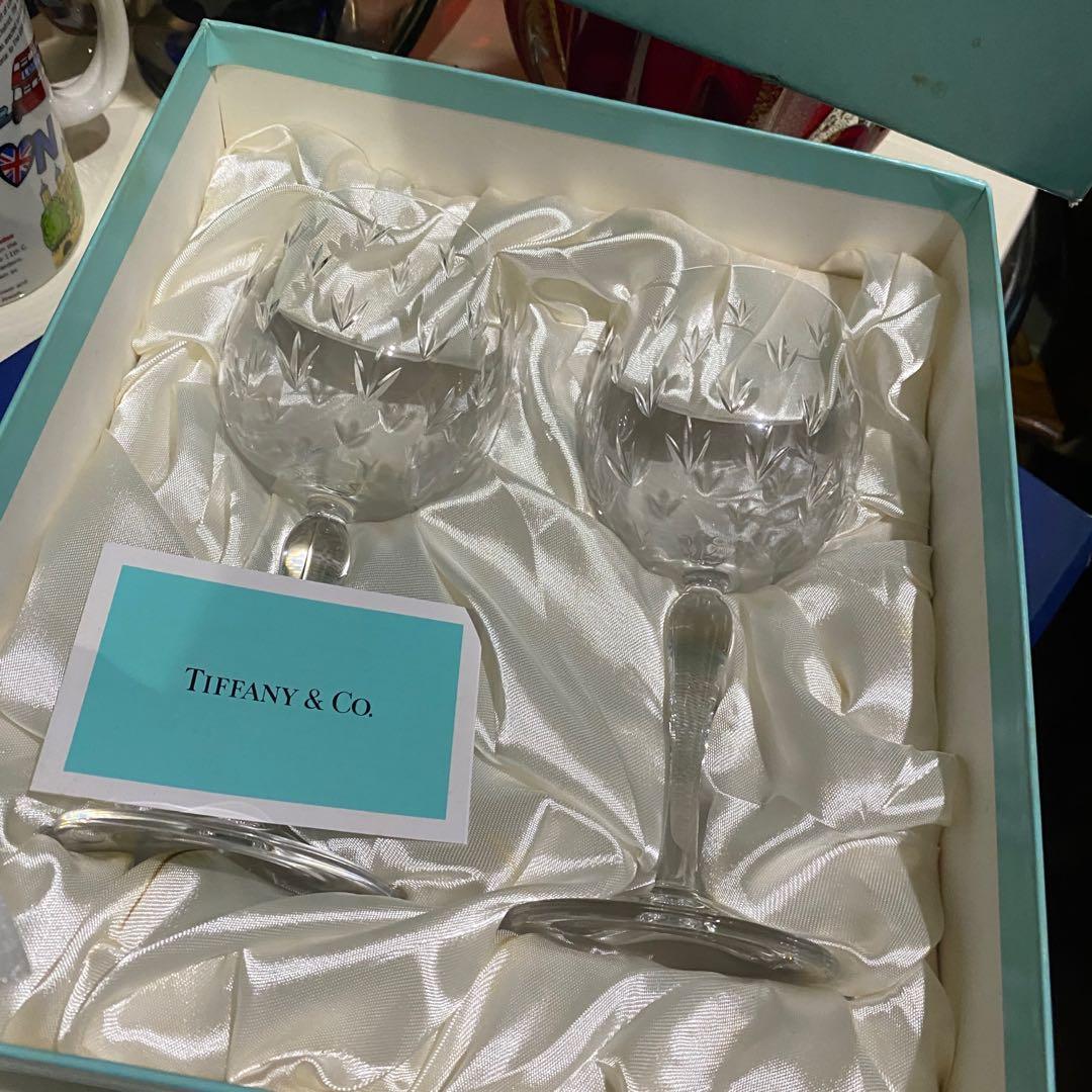 Tiffany Co. Wine Glass Crystal set Furniture Home Living