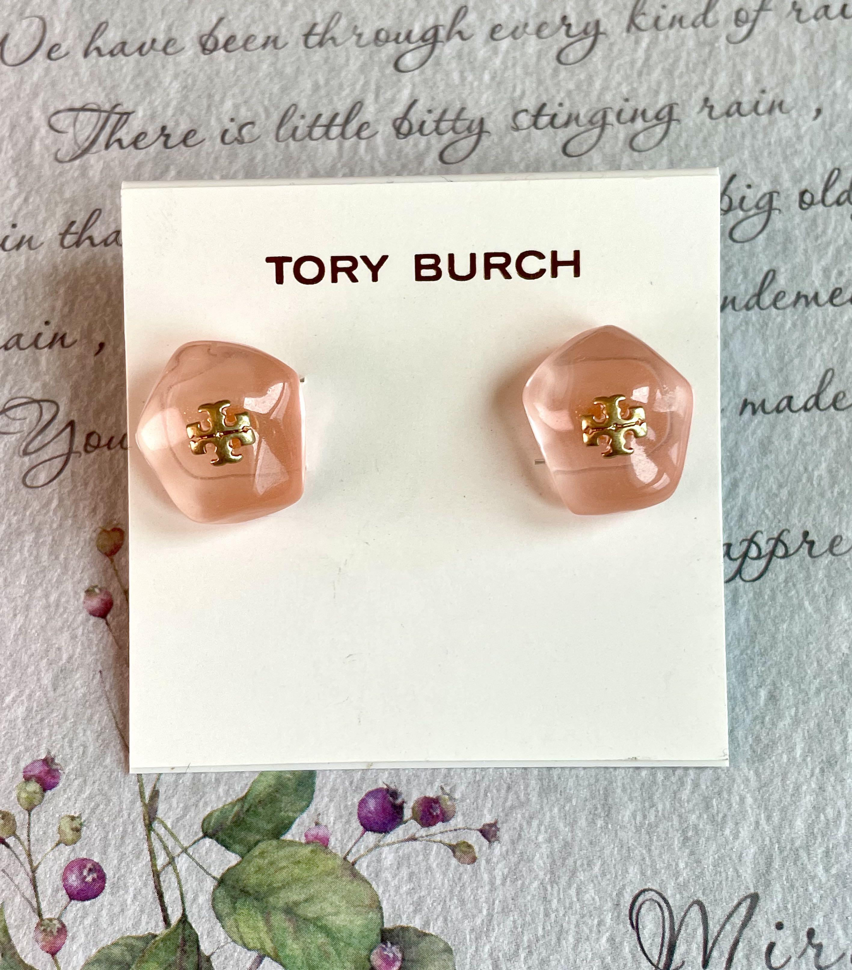 Tory burch logo clearance flower resin stud earring