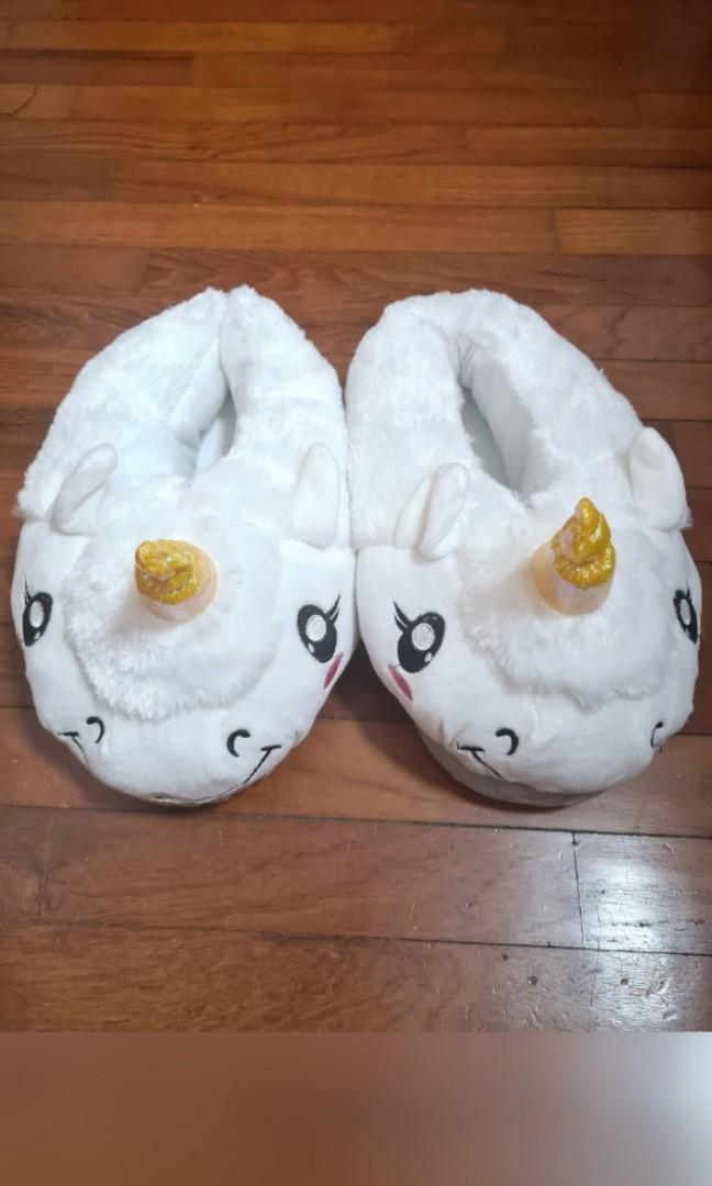 White unicorn slippers outlet
