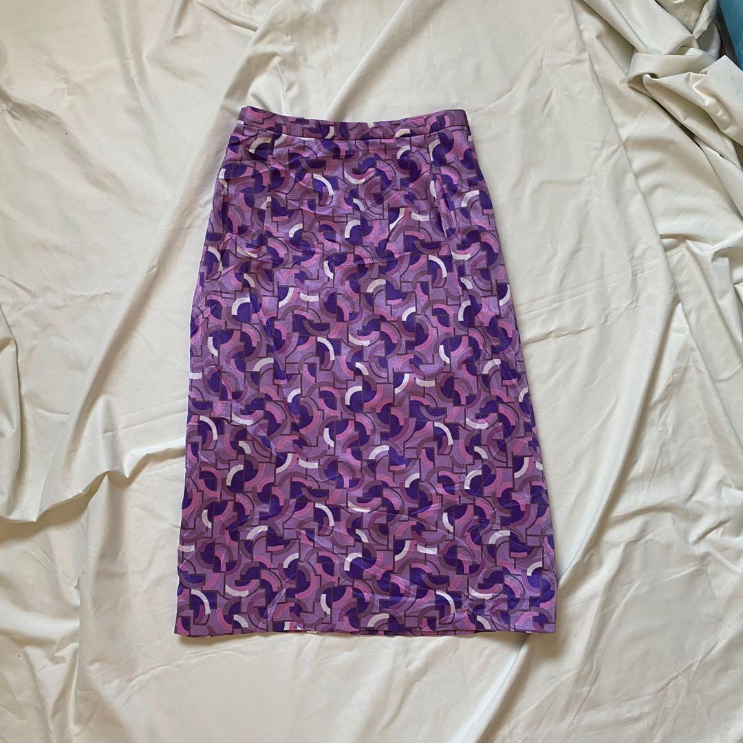 vintage 90s 80s 70s midi purple print 