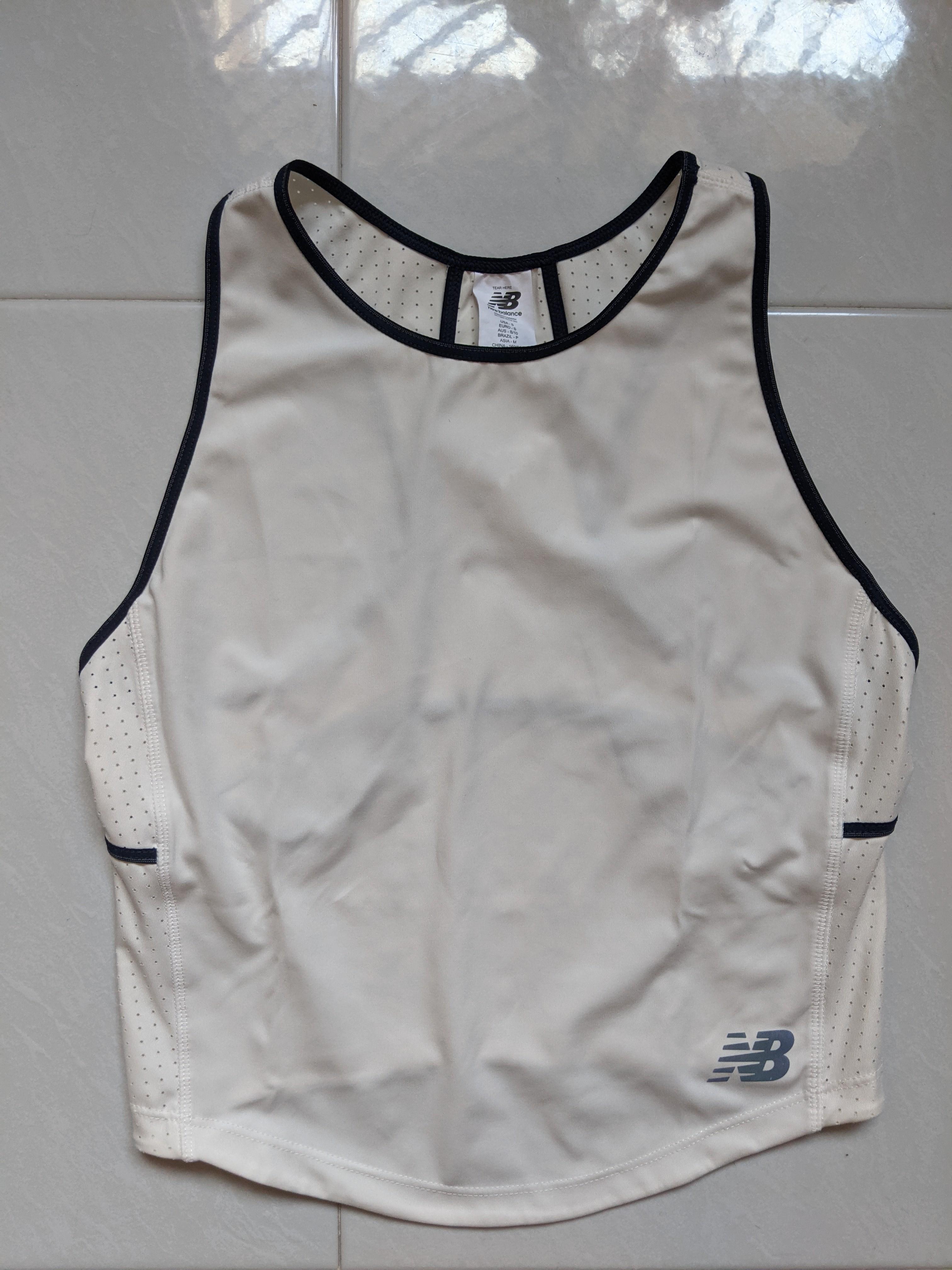 White New Balance cropped tank top