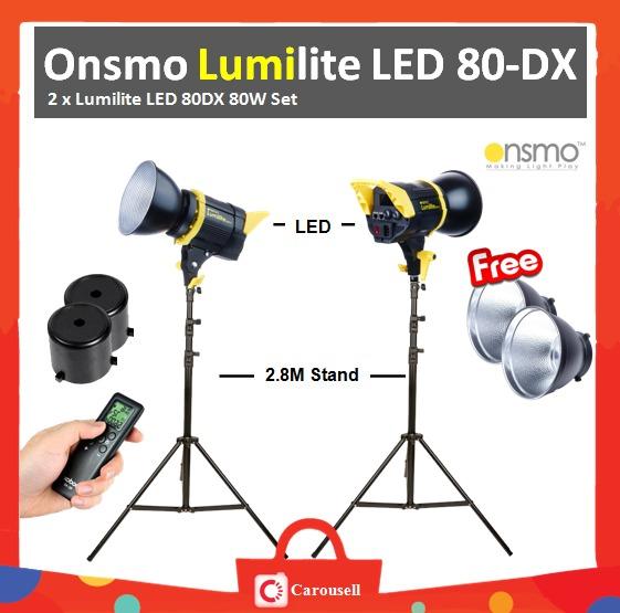 2 x Onsmo Lumilite LED 80 DX Set Photography Photography Accessories Lighting Studio Equipment on Carousell