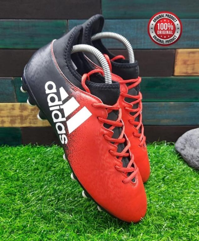 Adidas X 16.3 AG Red/black men's soccer shoes BB3650 size 42, Raga, Perlengkapan Olahraga Lainnya di Carousell