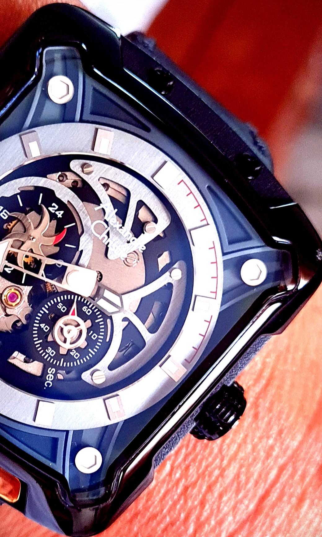 Alexandre Christie Skeleton Multi Counter Skeletonized Dial Rare Unique Square Dial Men s Fashion Watches Accessories Watches on Carousell