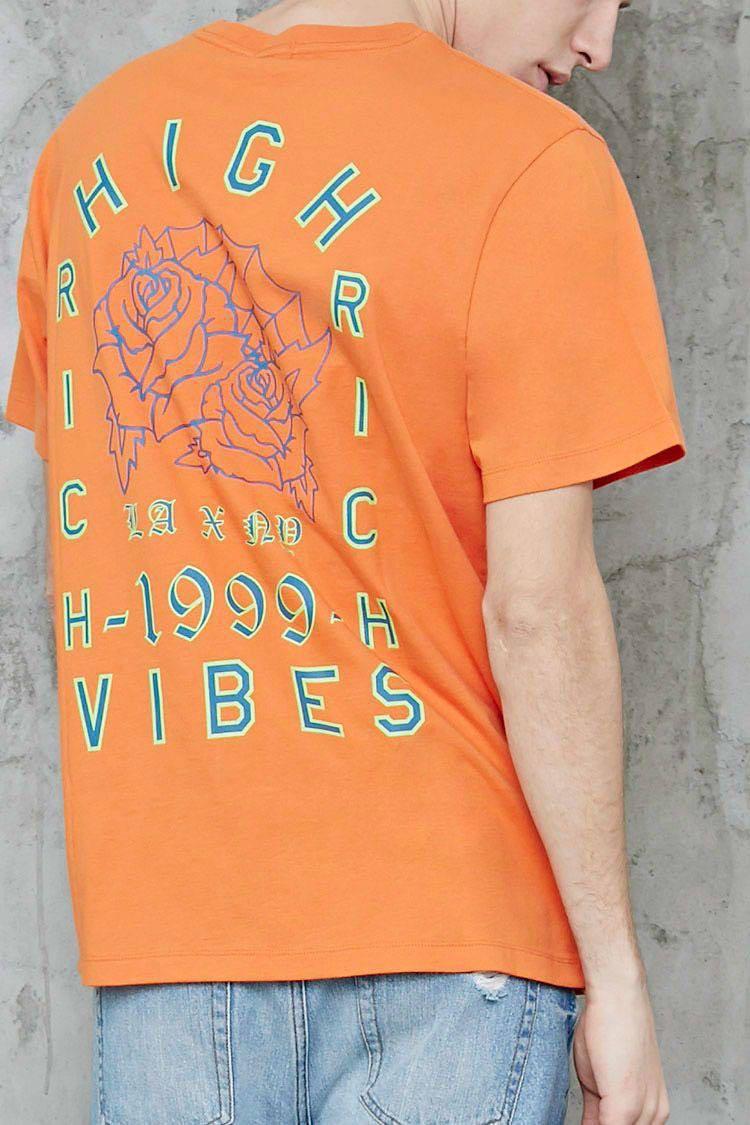 Orange and grey graphic tee clearance