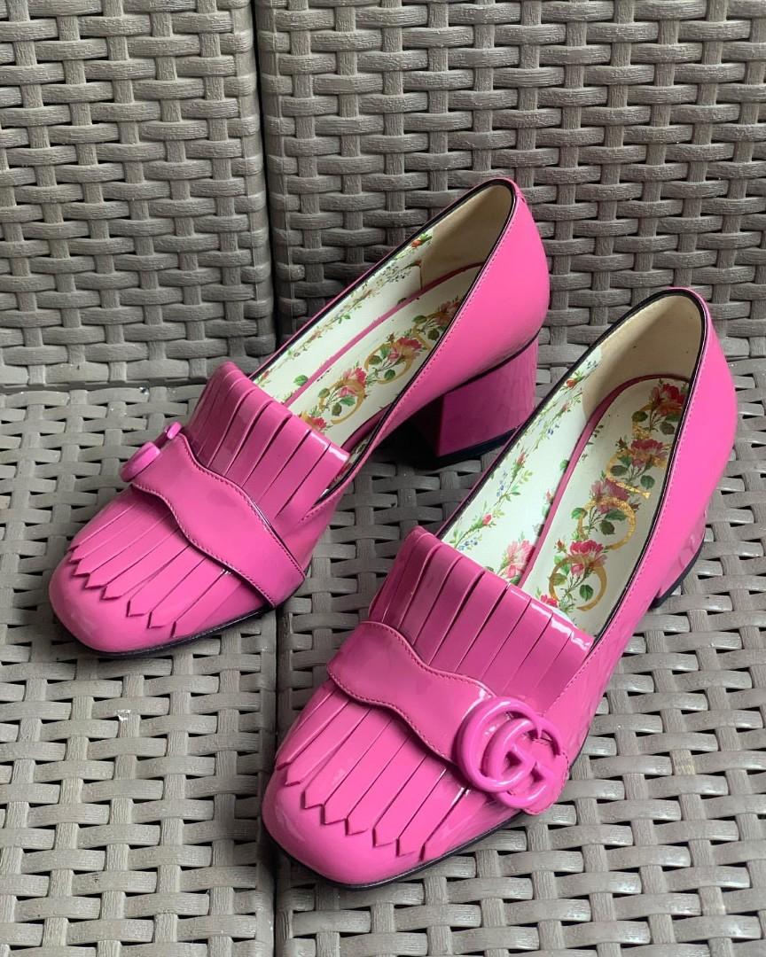Gucci marmont leather pumps hotsell