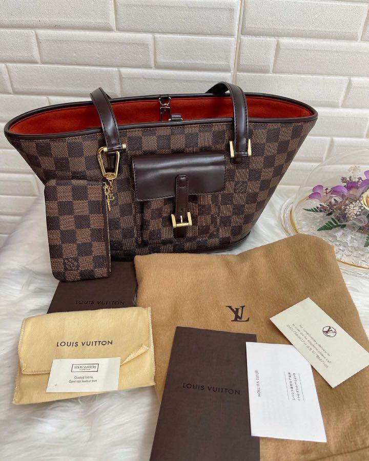 Authenticated Used Louis Vuitton LOUIS VUITTON Manosque PM Tote Bag Damier  Ebene Handbag Shoulder N51121 