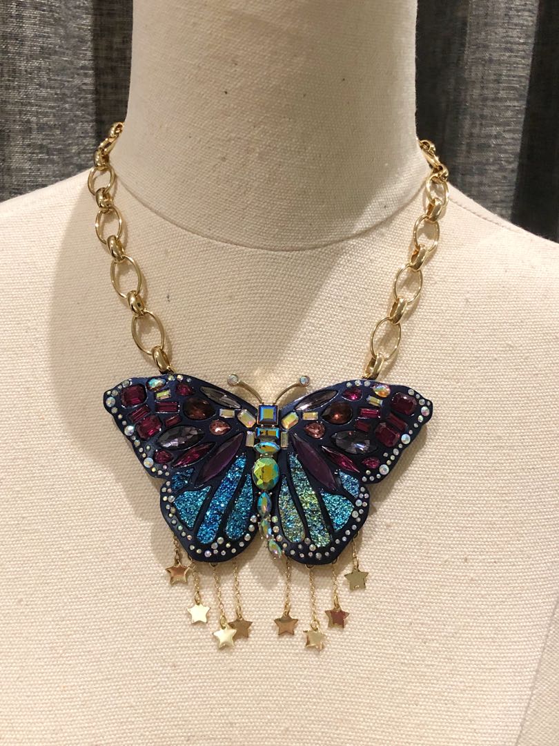 Betsey johnson butterfly best sale necklace