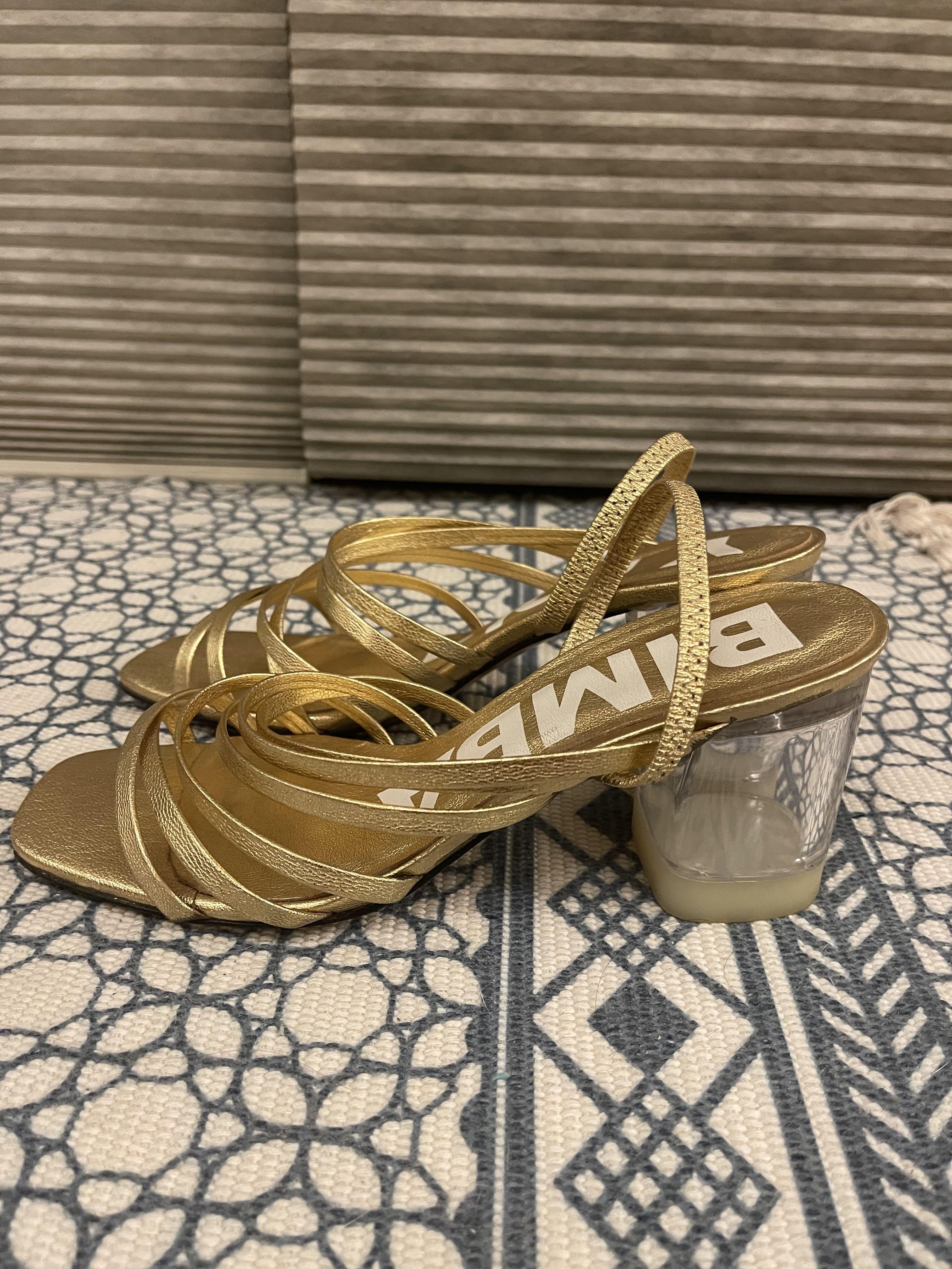 Patent leather sandals Bimba y Lola Gold size 38 EU in Patent