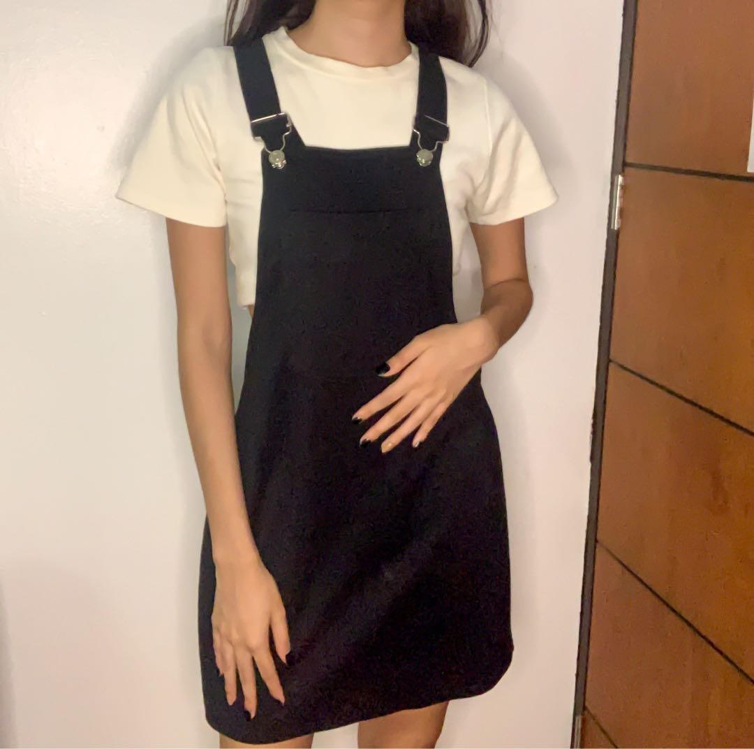 Black overall jumper outlet dress