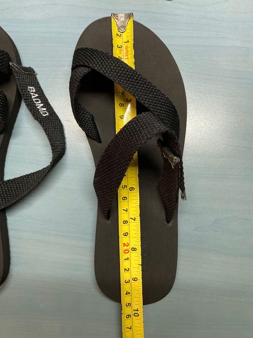 Black Sandals Slippers with adjustable velcro strap