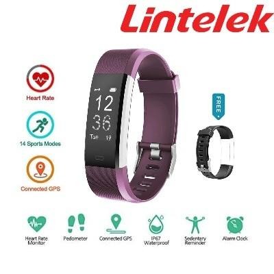 Pedometer for Kids Women and Men Calorie Counter Activity Tracker with Connected GPS IP67 Waterproof Smart Fitness Band with Step Counter Lintelek Fitness Tracker with Heart Rate Monitor 
