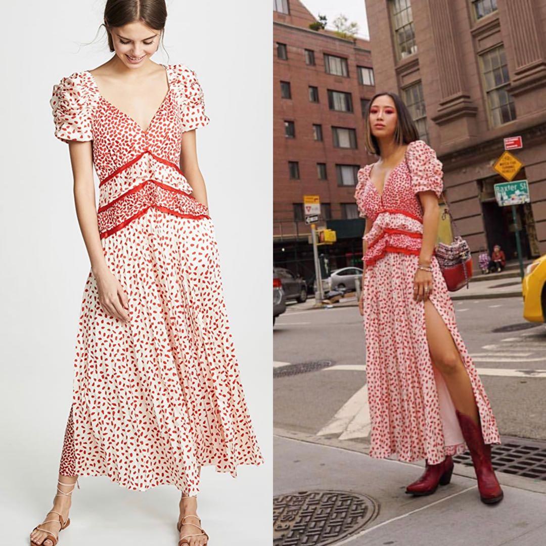 Self portrait red best sale polka dot dress